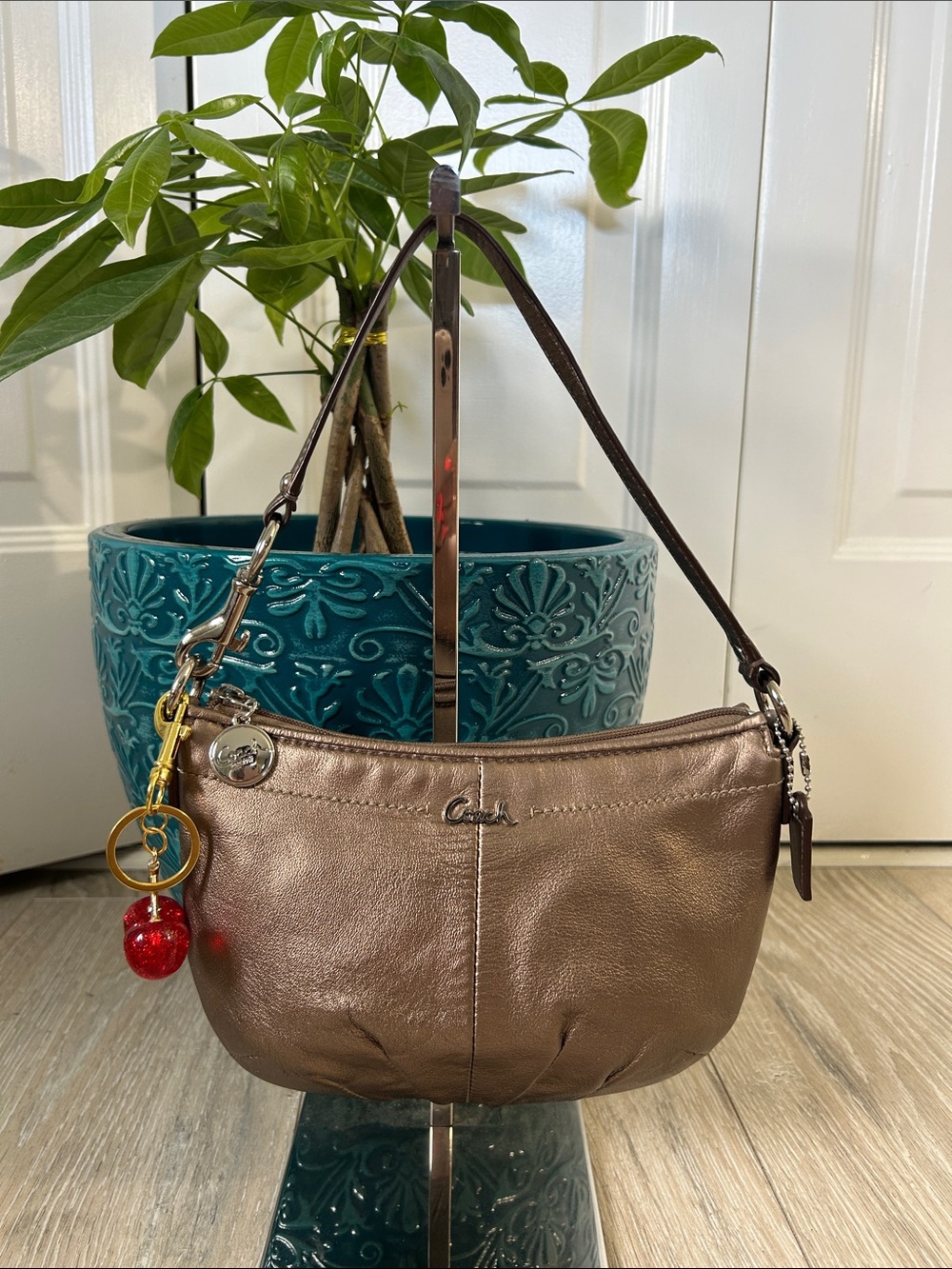 Coach Vintage Metallic Bronze Leather Shoulder Bag